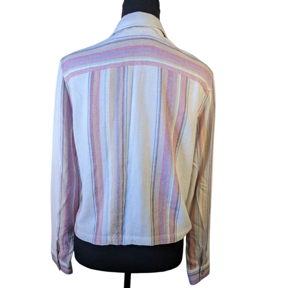Rails Blouse Boxy Striped Metalic Thread Size XS - Picture 3 of 12